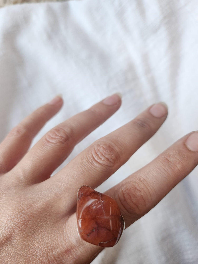 Statement carnelian ring