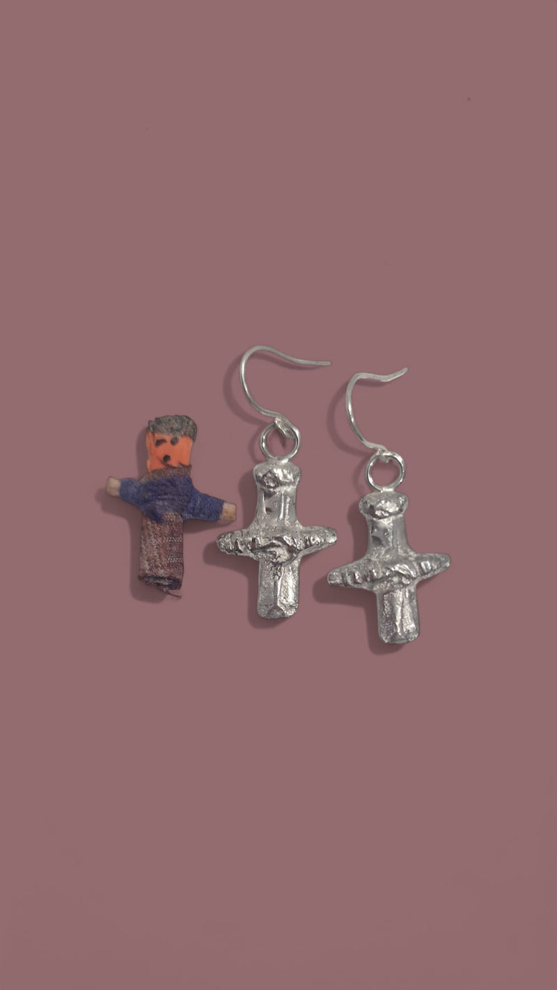 Worry Doll Earrings ( Silver Option 1)