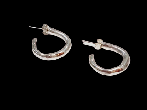 Mini silver hoops
